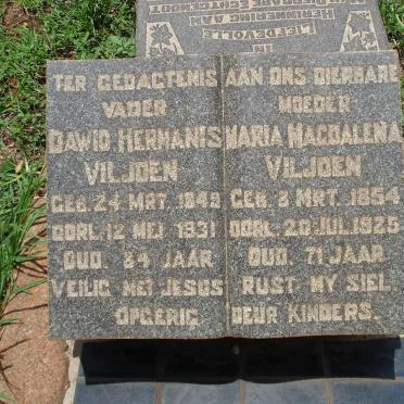 VILJOEN Dawid Hermanis 1849-1931 &amp; Maria Magdalena 1854-1925
