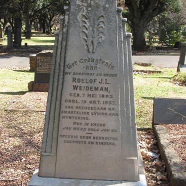 WEIDEMAN Roelof J.L. 1883-1937