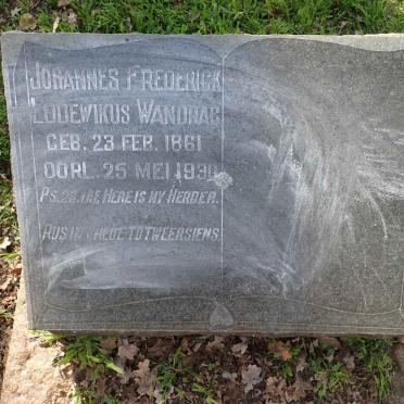 WANDRAG Johannes Frederick Lodewikus 1861-1930