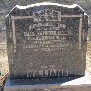 WILLIAMS Jeanette nee DAMONS -1948