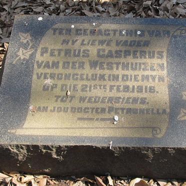 WESTHUIZEN Petrus Casperus, van der -1916