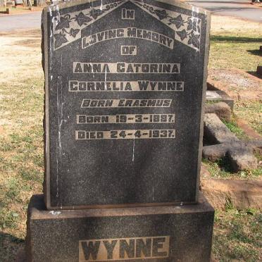WYNNE Anna Catorina Cornelia nee ERASMUS 1887-1937