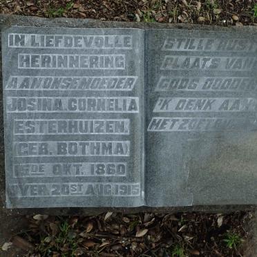 ESTERHUIZEN Josina Cornelia nee BOTHMA 1860-1915