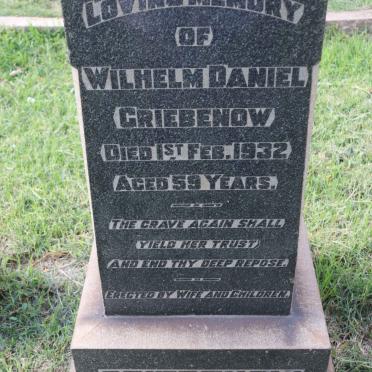 GRIEBENOW Wilhelm Daniel -1932