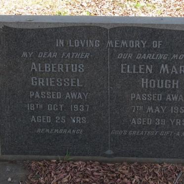 GRIESSEL Albertus -1937 &amp; Ellen Maria HOUGH -1952
