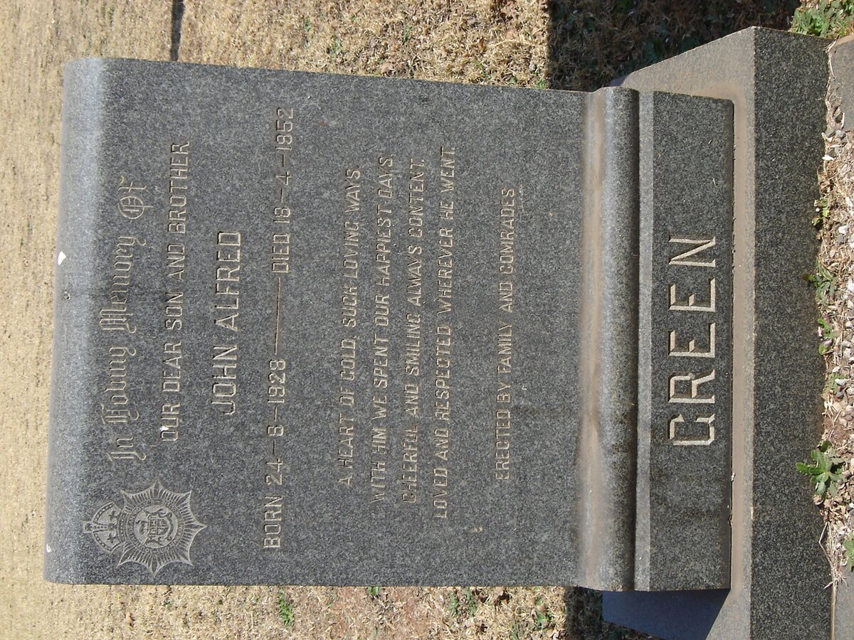 GREEN John Alfred 1928-1952