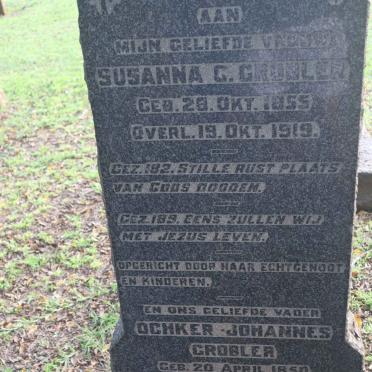 GROBLER Ochker Johannes 1850-1930 &amp; Susanna C. 1855-1919