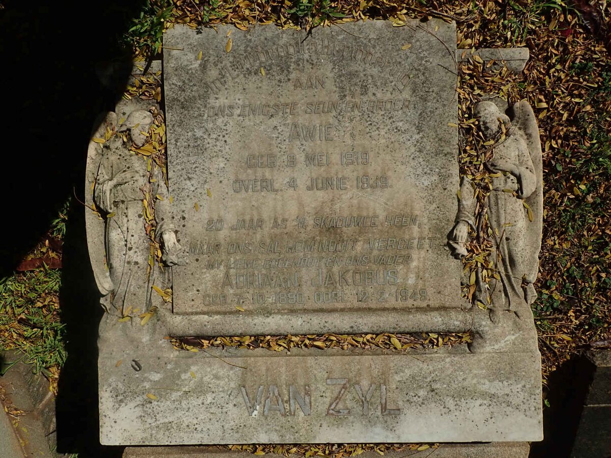 ZYL Awie, van 1919-1939 :: VAN ZYL Adriaan Jakobus 1890-1949