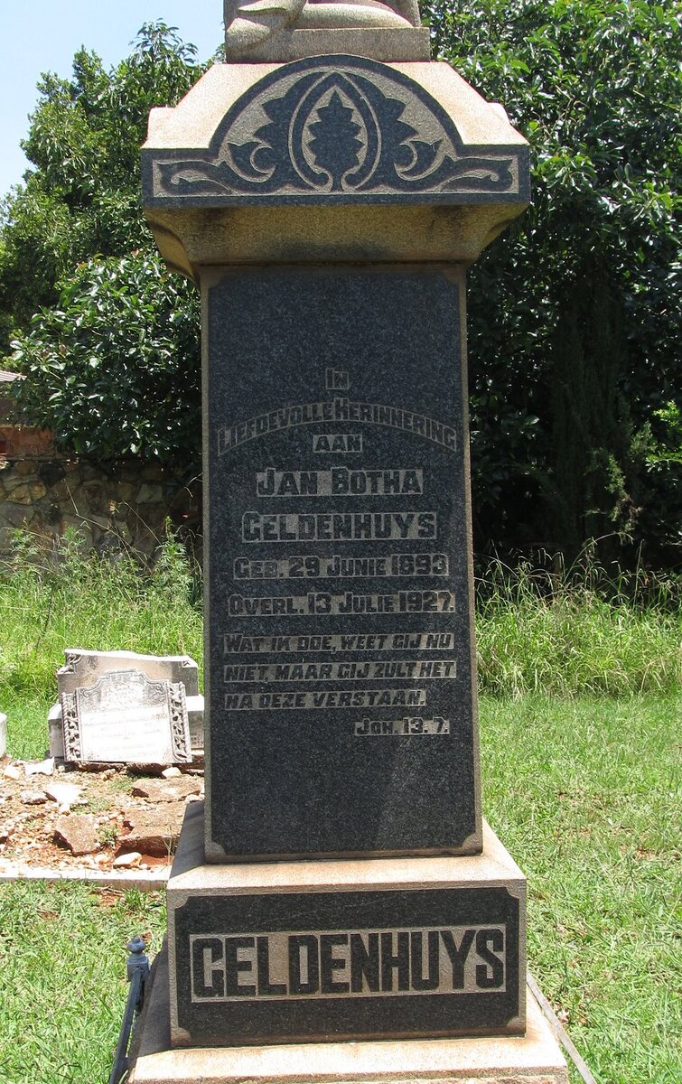 GELDENHUYS Jan Botha 1893-1927