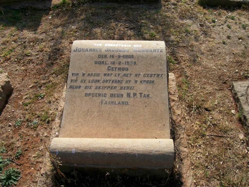 SCHWARTZ Johannes Jacobus 1905-1939