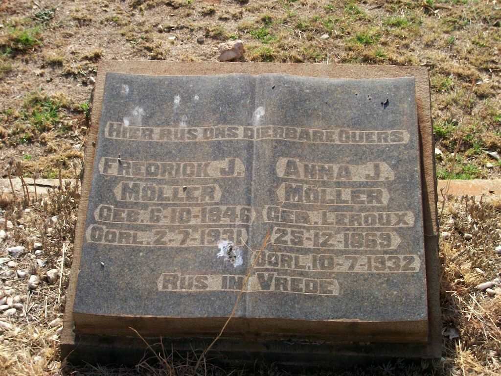 MöLLER Frederick J. 1846-1931 &amp; Anna J. LE ROUX 1869-1932