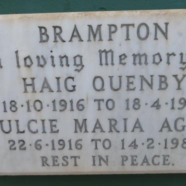 BRAMPTON Haig Quenby 1916-1959 &amp; Dulcie Maria Agnes 1916-1984