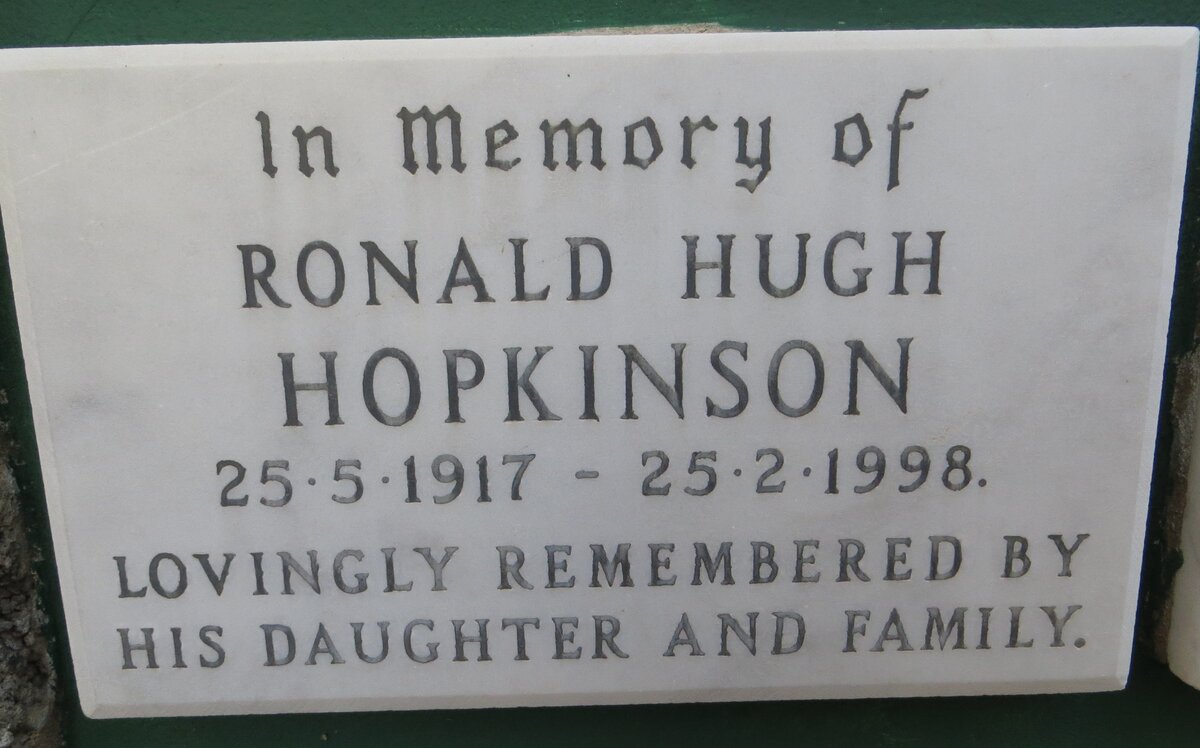 HOPKINSON Ronald Hugh 1917-1998