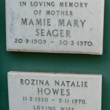 SEAGER Mamie Mary 1909-1970 :: HOWES Rozina Natalie 1920-1970