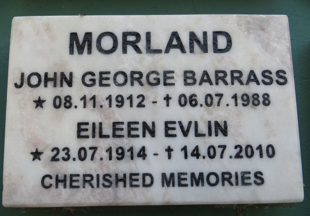 MORLAND John George Barrass 1912-1988 &amp; Eileen Evlin 1914-2010
