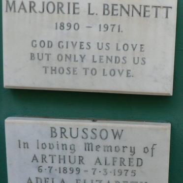 BENNETT Marjorie L. 1890-1971 :: BRUSSOW Arthur Alfred 1899-1975 &amp; Adela Elizabeth 1899-1978