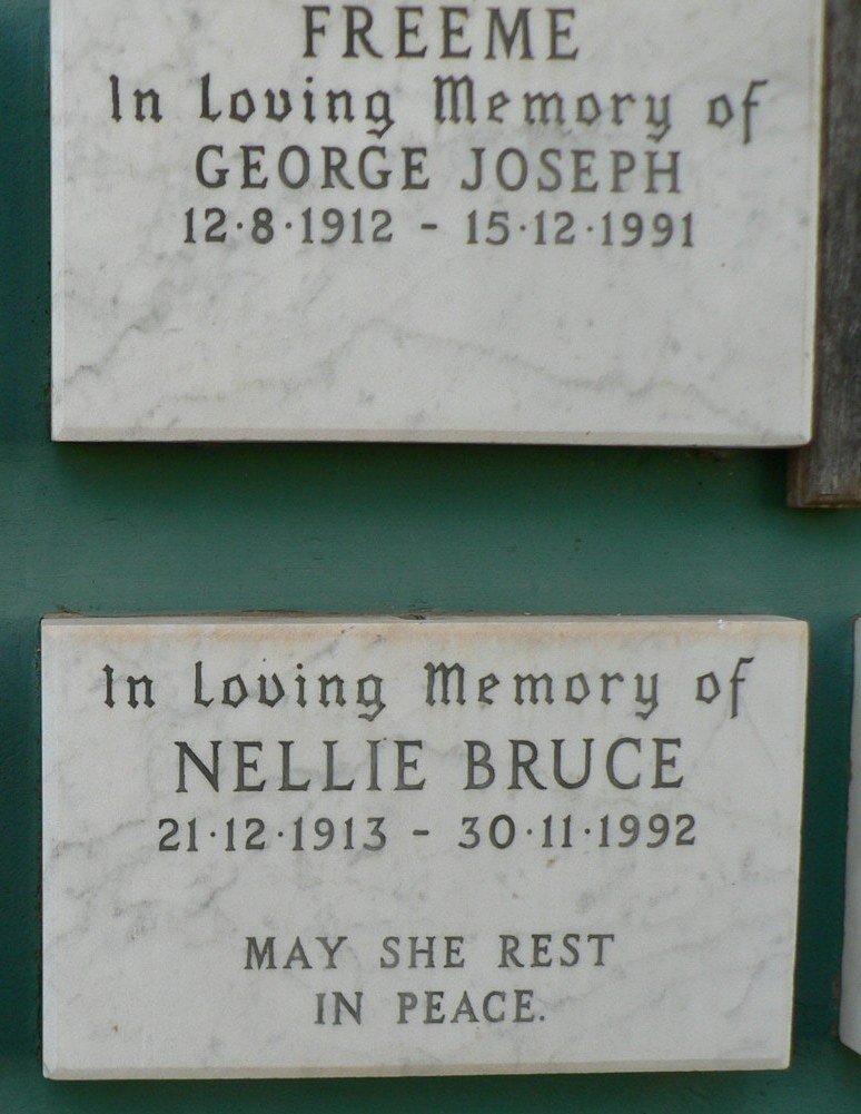 FREEME George Joseph 1912-1991 :: BRUCE Nellie 1913-1992