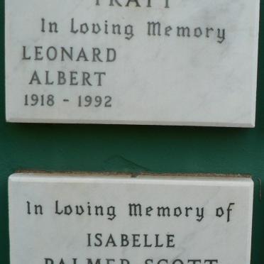 PRATT Leonard Albert 1918-1992 :: PALMER-SCOTT Isabelle 1907-1991