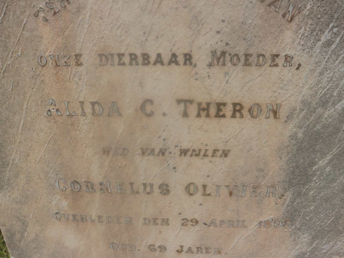 THERON Alida C. weduwee OLIVIER -1898