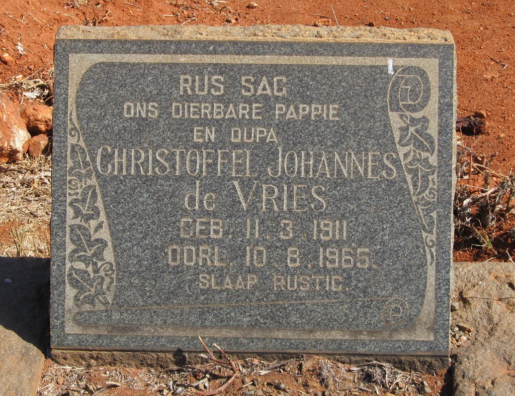 VRIES Christoffel Johannes, de 1911-1965