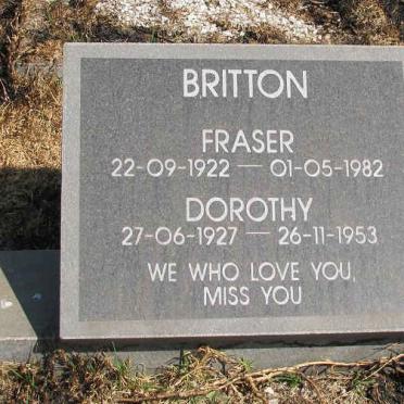 BRITTON Fraser 1922-1982 &amp; Dorothy 1927-1953