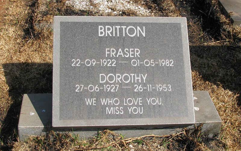 BRITTON Fraser 1922-1982 &amp; Dorothy 1927-1953