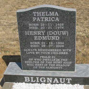 BLIGNAUT Henry  Edmund 1934-2008 &amp; Thelma Patrica 1935-1974
