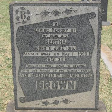 BROWN Bertha 1916-1950