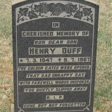 DUFF Henry 1947-1967