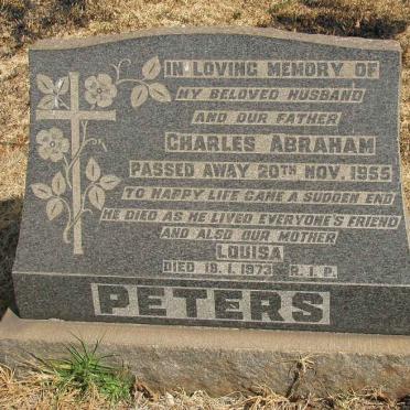 PETERS Charles Ahraham -1955 &amp; Louisa -1973