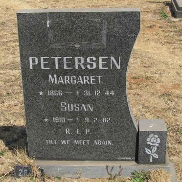 PETERSEN Margaret 1866-1944 :: PETERSEN Susan 1910-1982