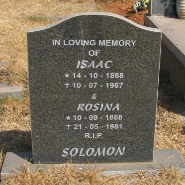 SOLOMON Isaac 1888-1967 &amp; Rosina 1888-1981