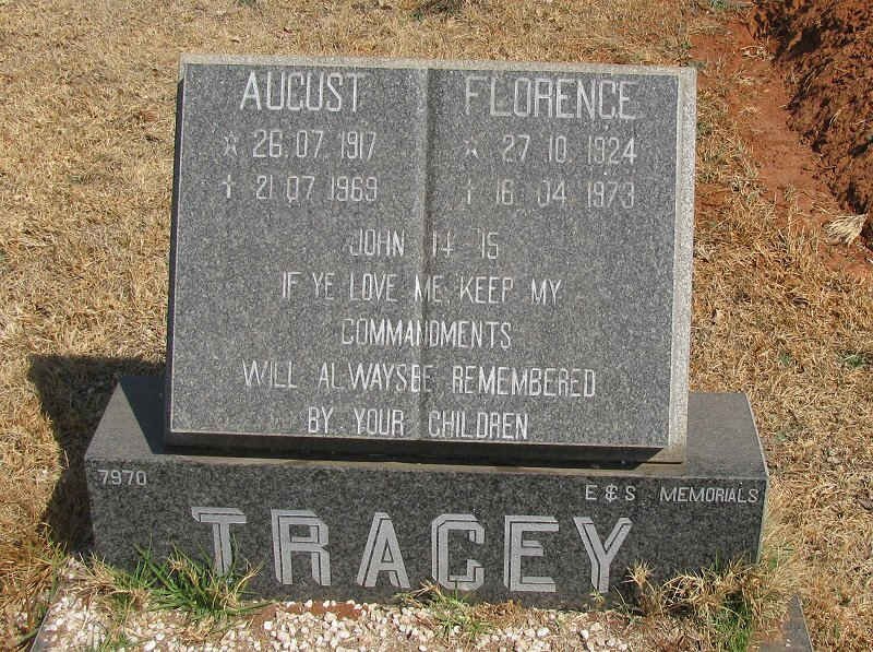 TRACEY August 1917-1969 &amp; Florence 1924-1973