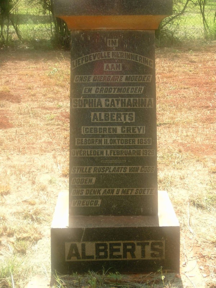 ALBERTS Sophia Catharina nee GREY 1859-1929
