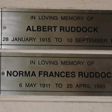 RUDDOCK Albert 1915-1985 &amp; Norma Francis 1911-1999