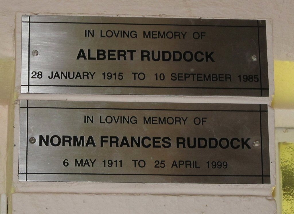 RUDDOCK Albert 1915-1985 &amp; Norma Francis 1911-1999