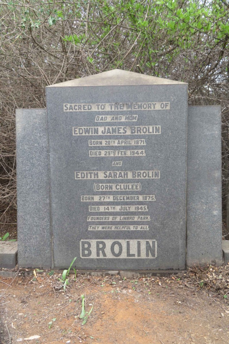BROLIN Edwin James 1871-1944 & Edith Sarah CLULEE 1875-1945