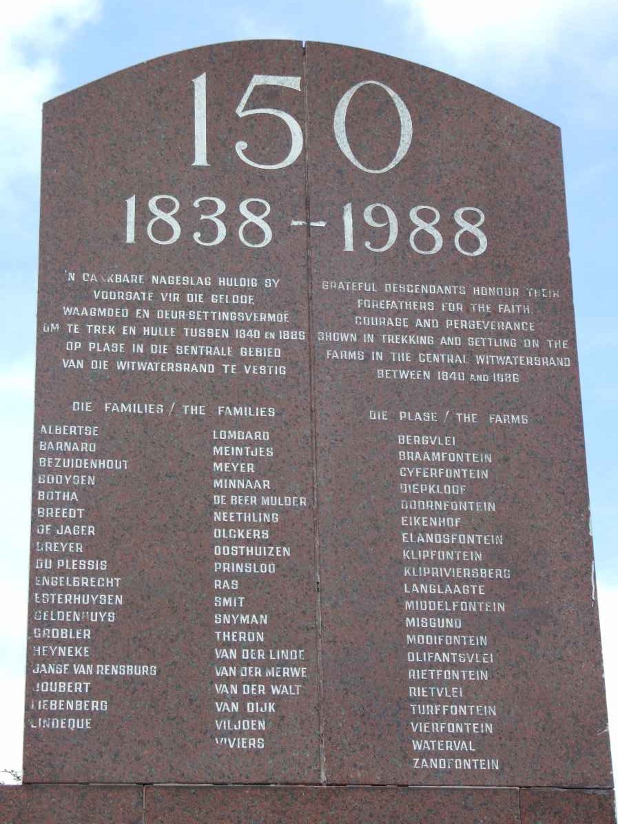 2. Families settled on farms in the central Witwatersrand between 1840-1886