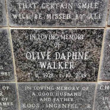 WALKER Olive Daphne 1928-2019