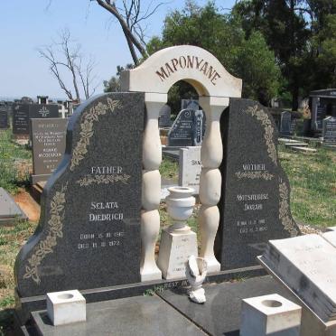 MAPONYANE Selata Diedrich 1916-1972 &amp; Motshedise Dorah1918 -1976