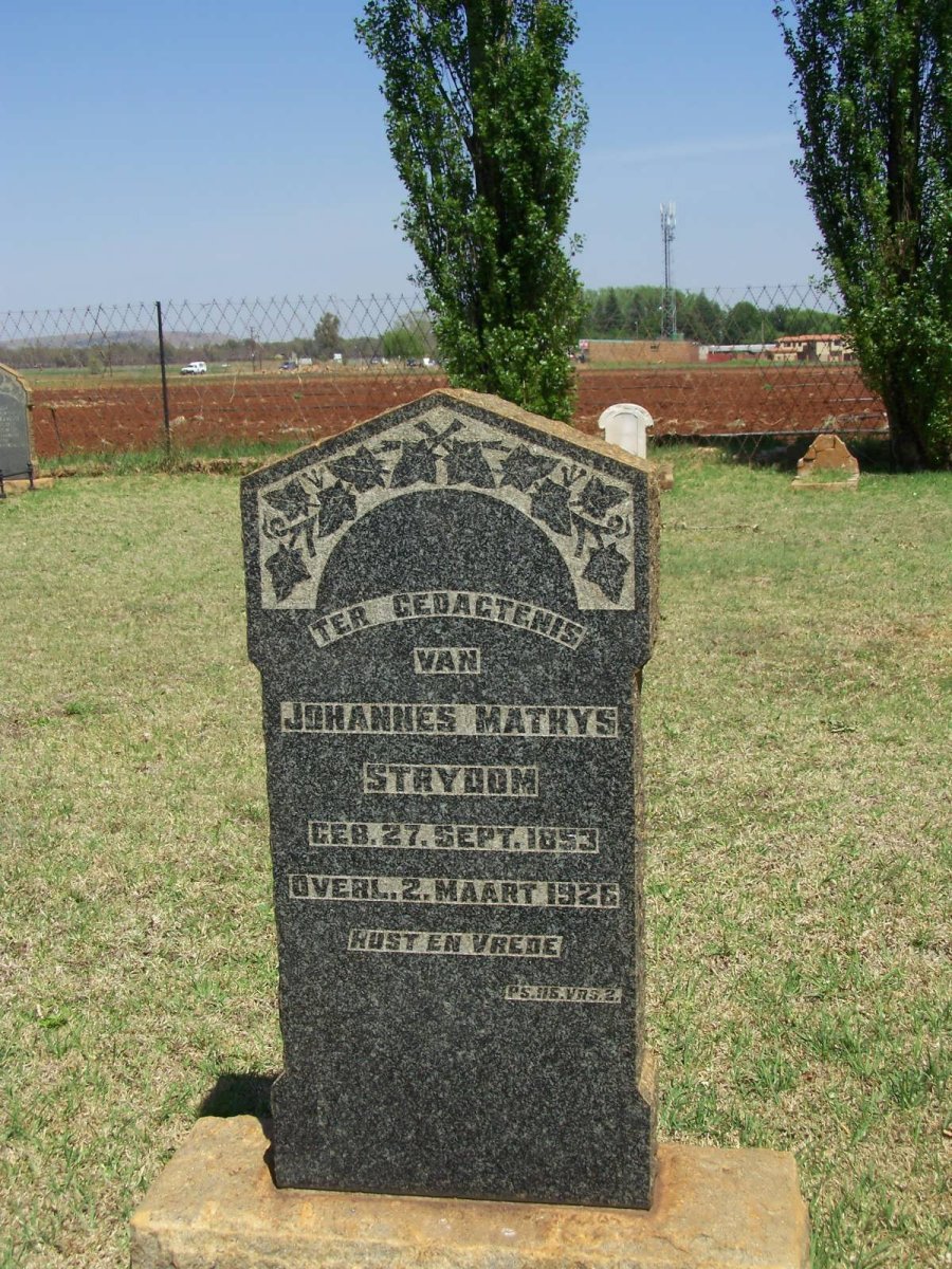STRYDOM Johannes Mathys 1853-1926