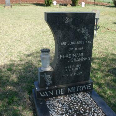 MERWE Ferdinand Johannes, van de 1900-1980