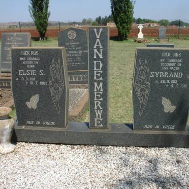MERWE Sybrand J., van de 1913-1981 &amp; Elsie S. 1911-1982