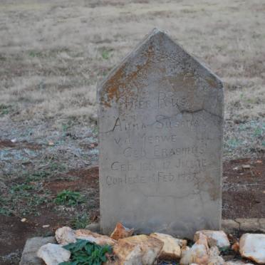MERWE Anna Susana, v.d. nee ERASMUS 1861-1937