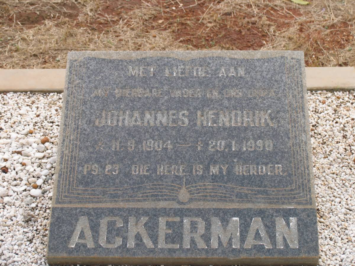 ACKERMAN Johannes Hendrik 1904-1990