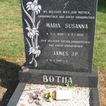 BOTHA James J.P. 1921-  &amp; Maria Susanna 1929-2001