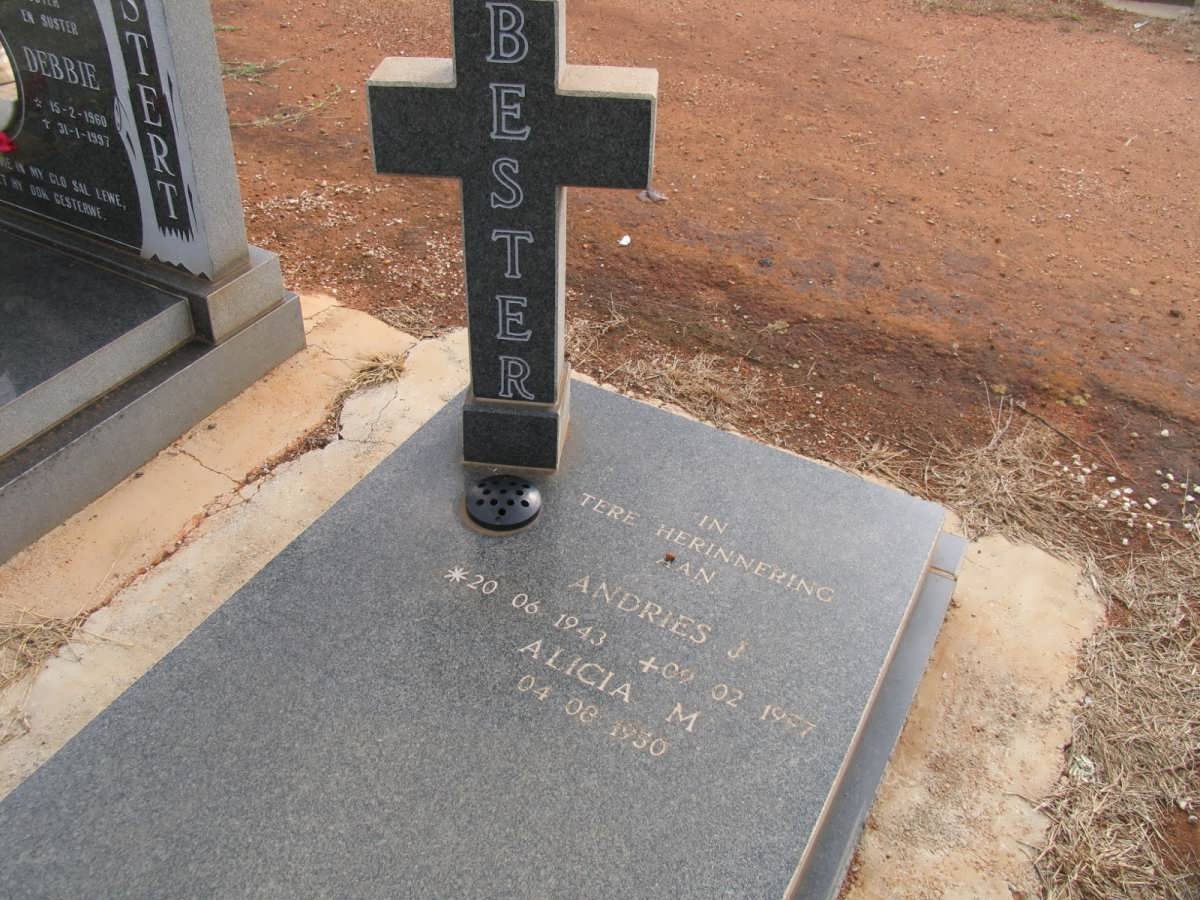 BESTER Andries J. 1943-1997 &amp; Alicia M. 1950-