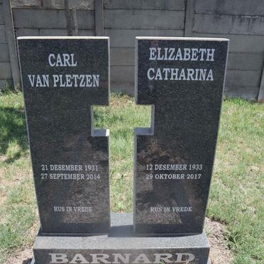 BARNARD Carl van Pletzen 1931-2014 & Elizabeth Catharina 1933-2017