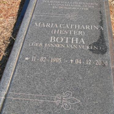 BOTHA Maria Catharina nee JANSEN VAN VUREN 1905-2000