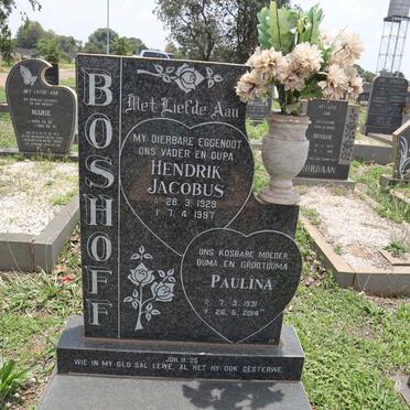BOSHOFF Hendrik Jacobus 1929-1997 & Paulina 1931-2014
